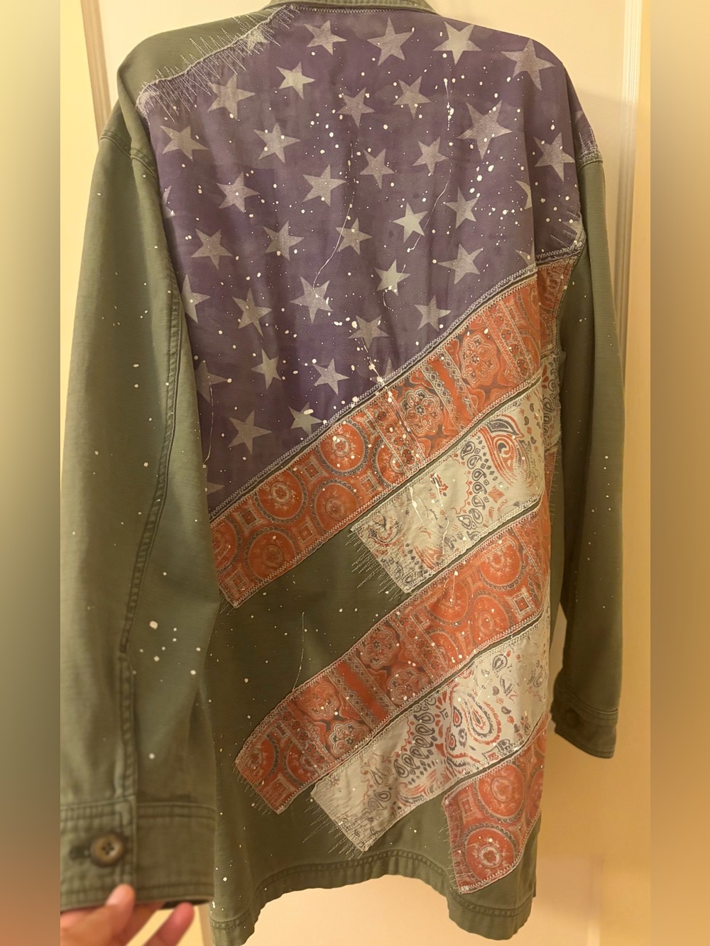 We The Free Olive Green Spruce military American flag 🇺🇸 Jacket - Picture 6 of 16